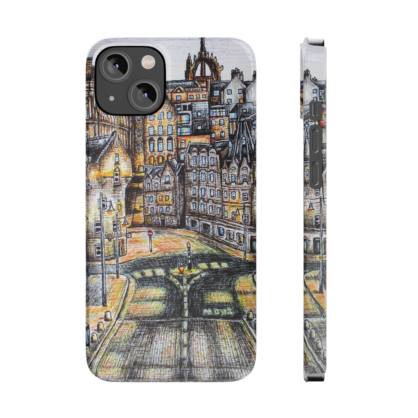 Slim Phone Case- Edinburgh Old Town Design