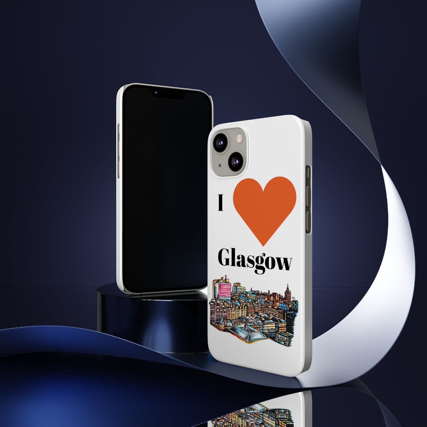 Slim Phone Case- I Love Glasgow Design