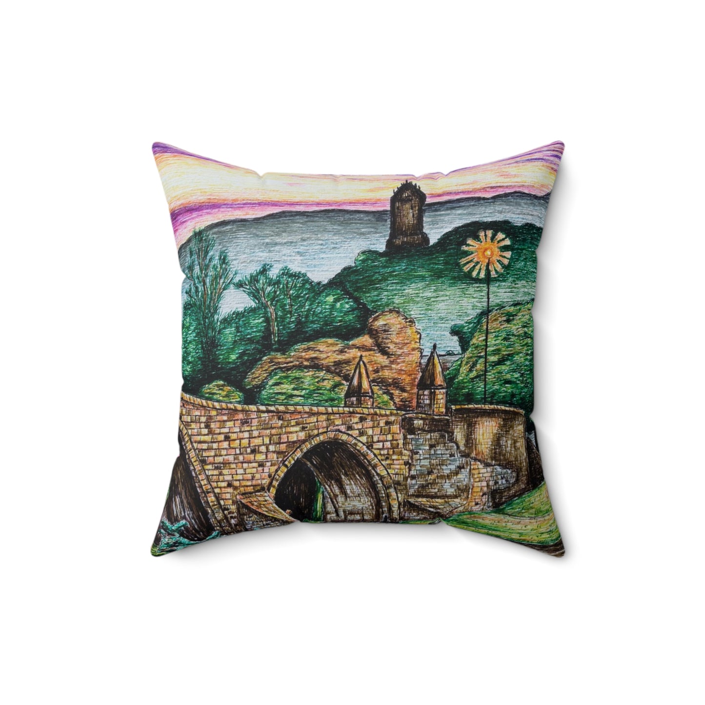 Indoor decorative cushion- Stirling Wallace Bridge and Monument