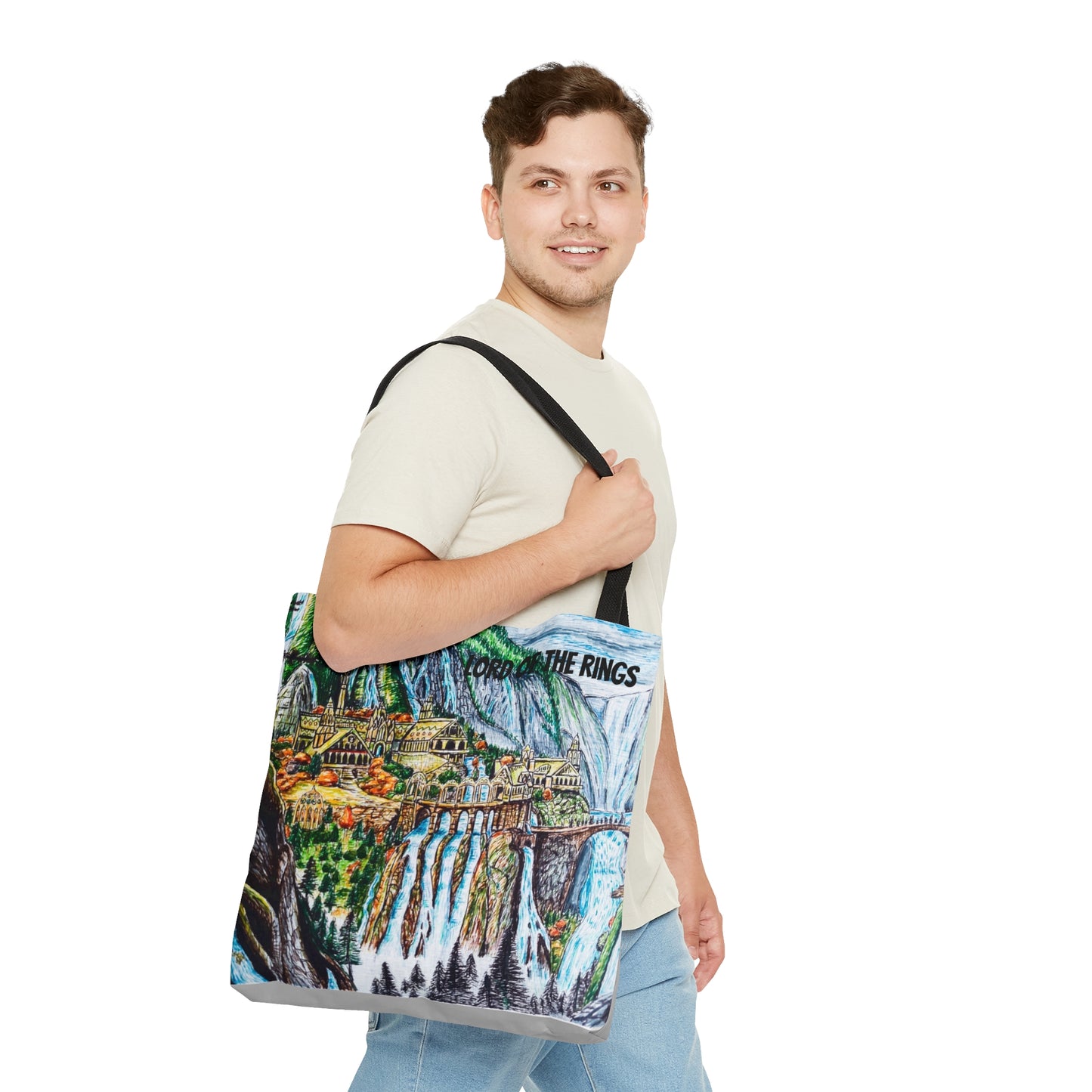 Tote Bag (AOP)- Lord of The Rings, Rivendell Design
