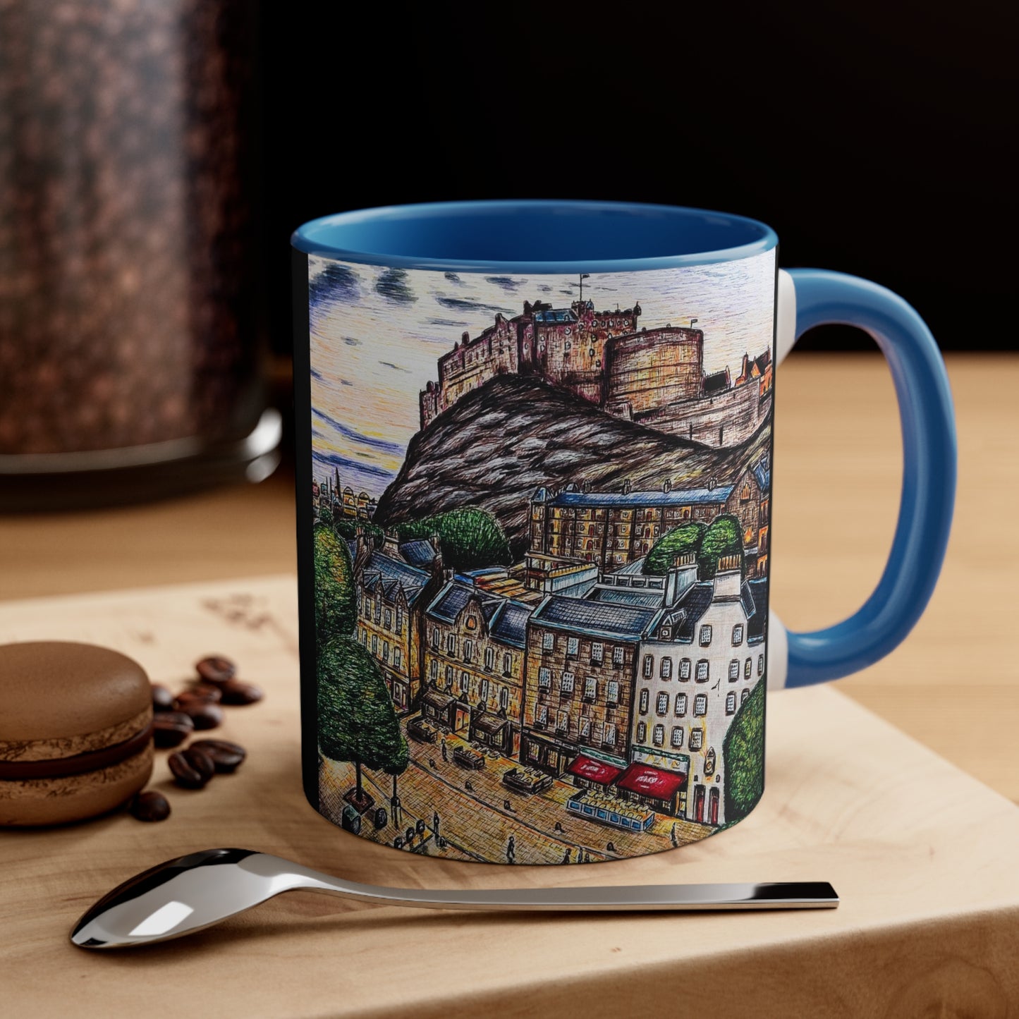 CeramicCoffee Mug, 11oz- Edinburgh Grass-market Design- gift, home