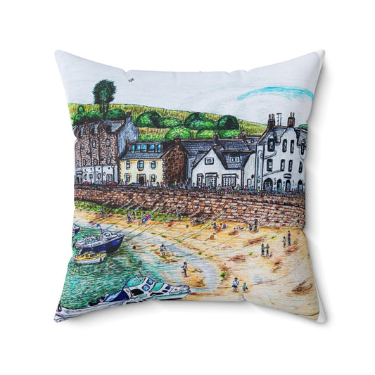 Polyester Square Pillow- Stonehaven Waterfront