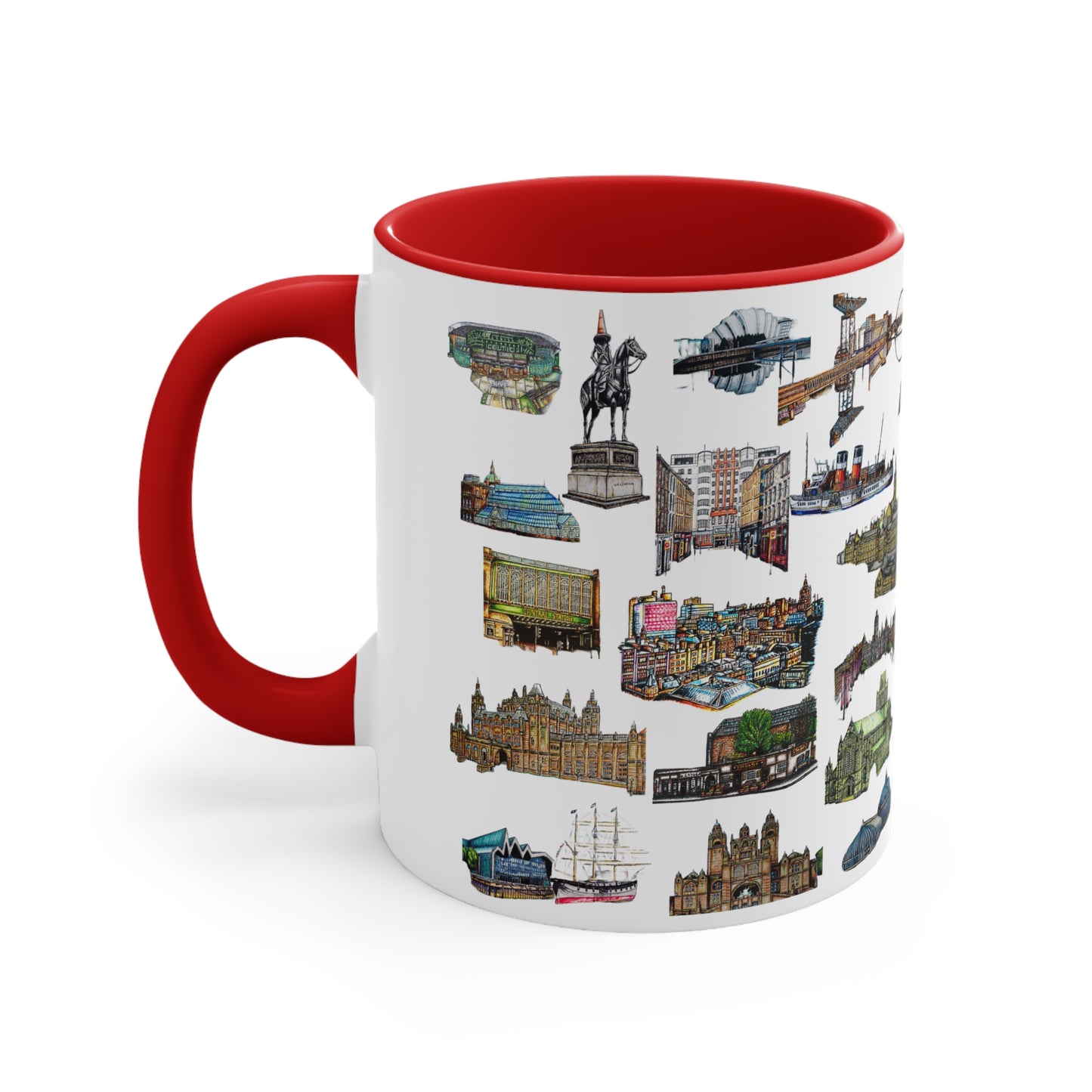 Coffee Mug, 11oz- Glasgow collage art Design