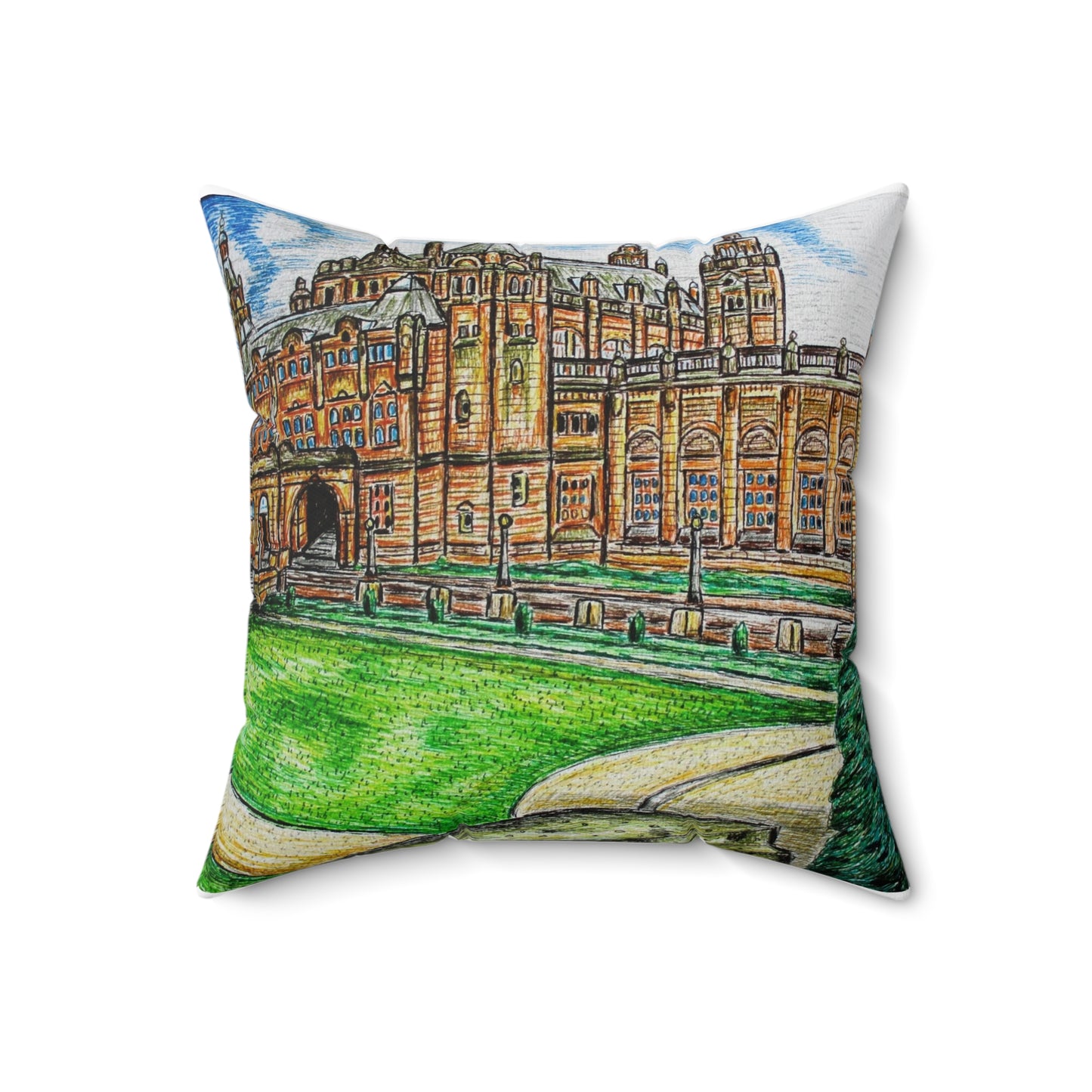 Polyester Square Pillow- Kelvingrove Art Galleries, Glasgow