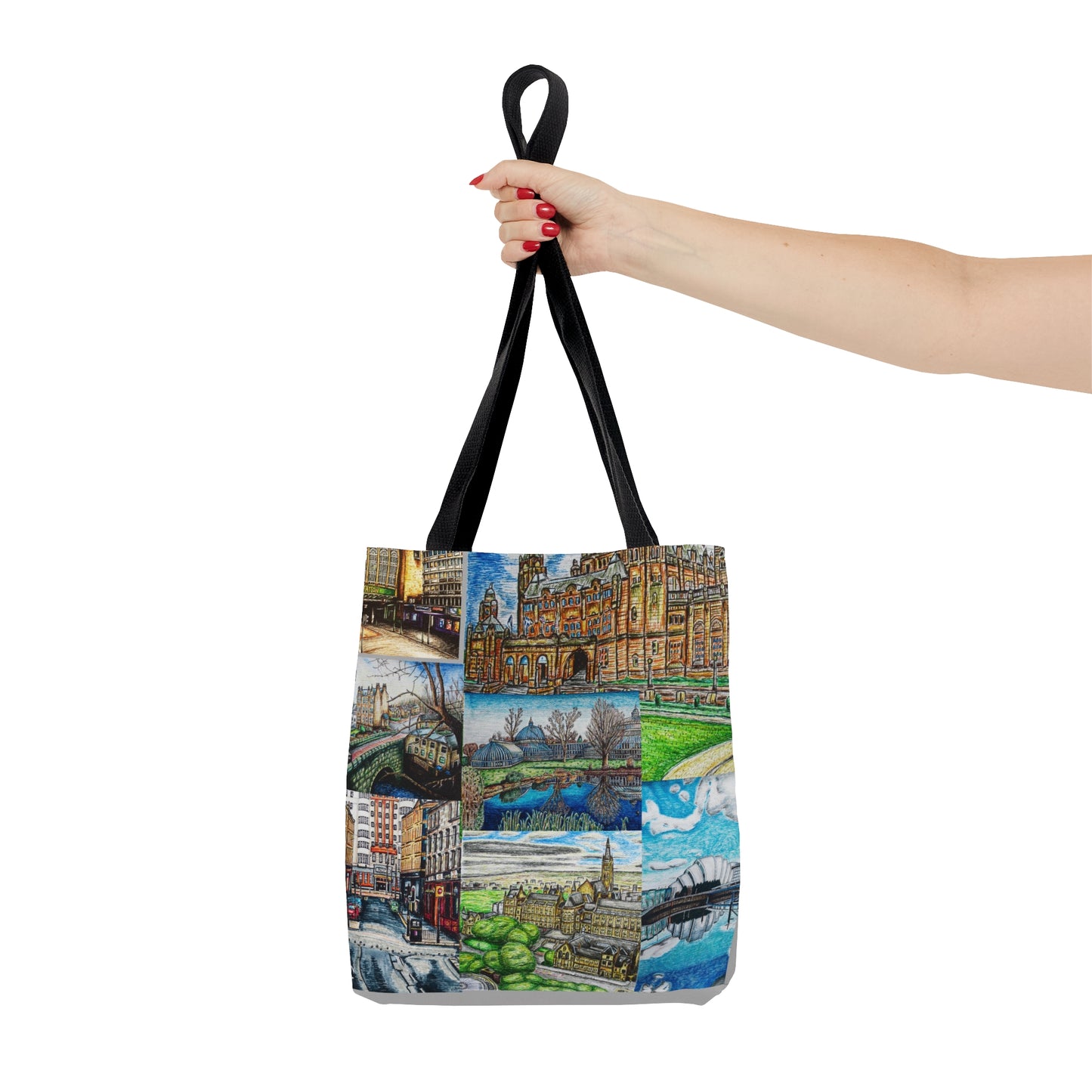 Tote Bag (AOP)- Glasgow Collage Art Design