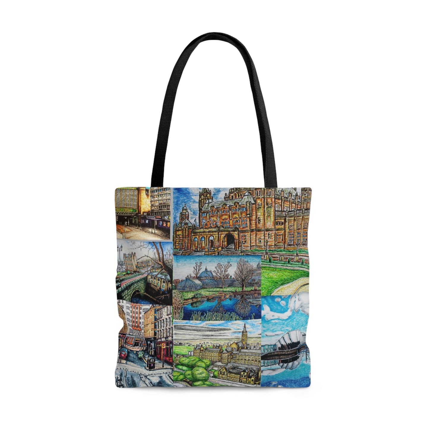 Tote Bag (AOP)- Glasgow Collage Art Design