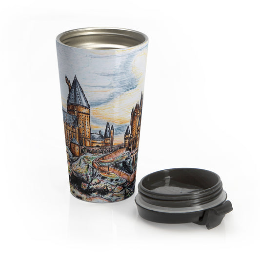 Stainless Steel Travel Mug- Harry Potter, Hogwarts Design