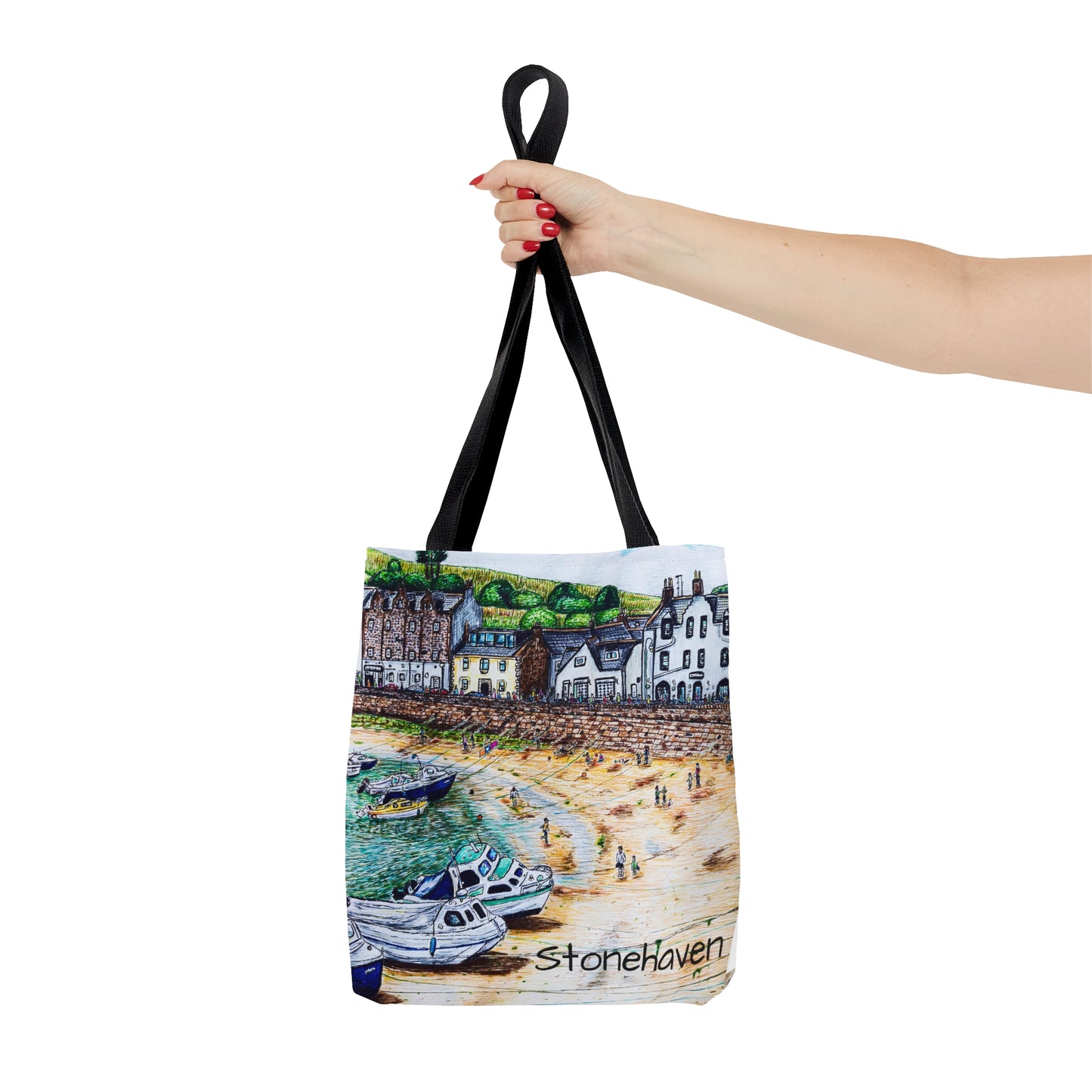 Tote Bag (AOP)- Stonehaven Beach Art Design