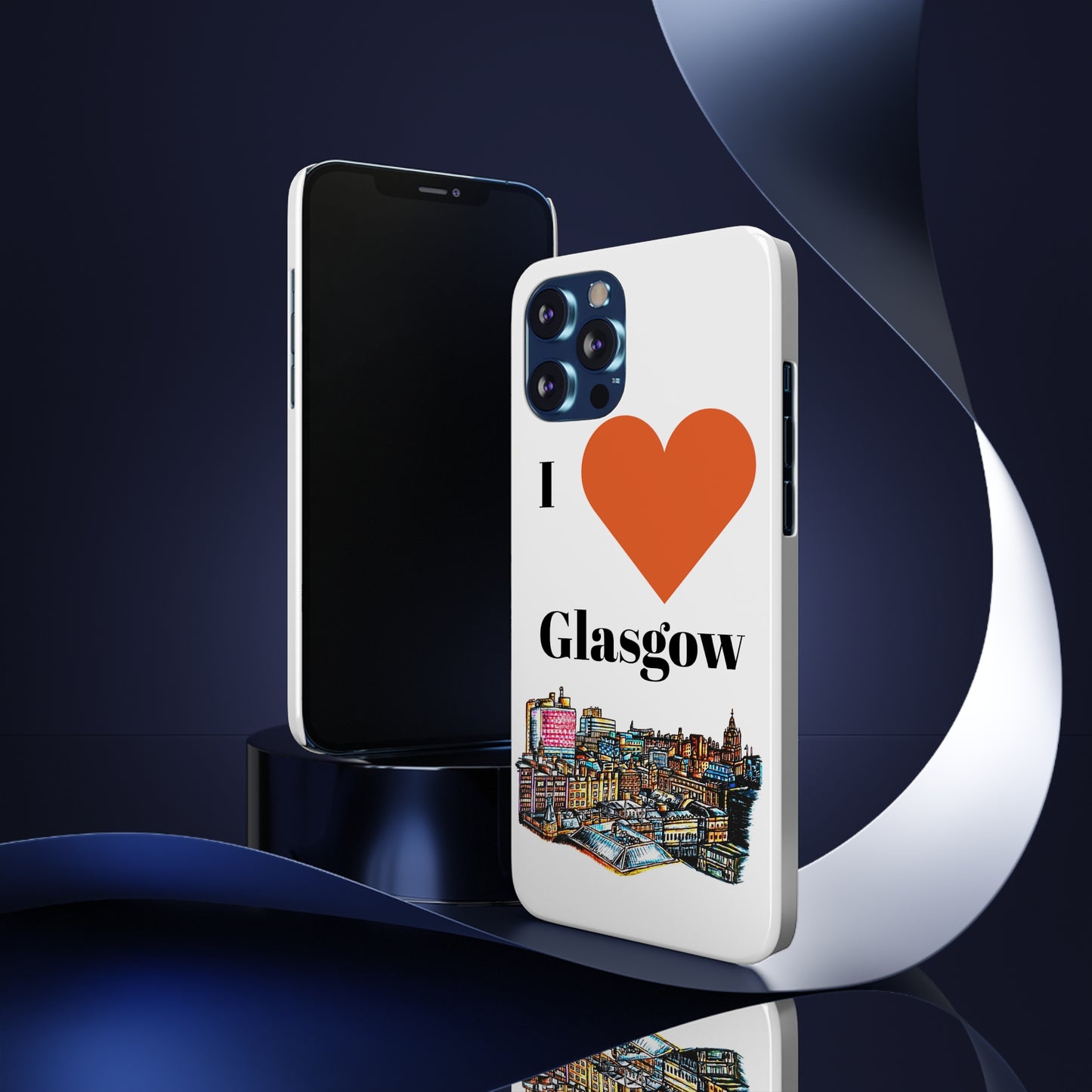 Slim Phone Case- I Love Glasgow Design