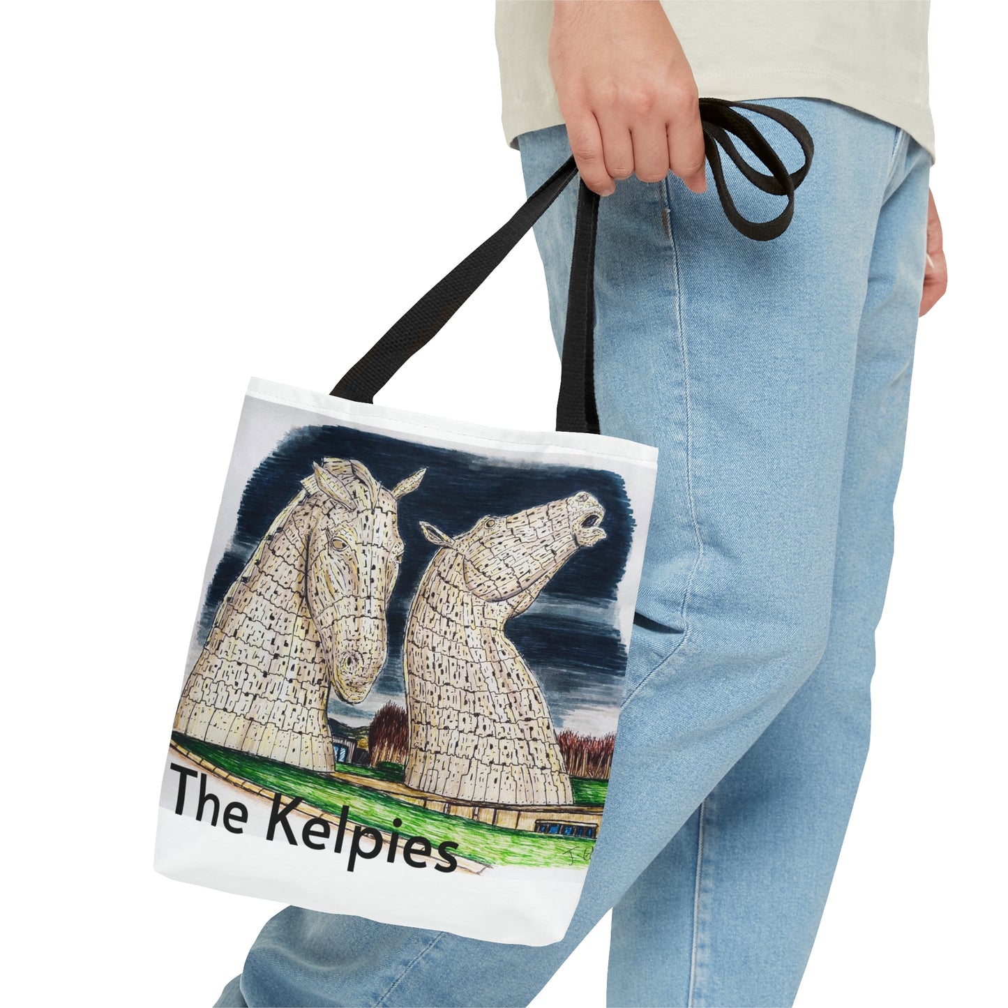 Tote Bag (AOP)- The Kelpies, Falkirk Design
