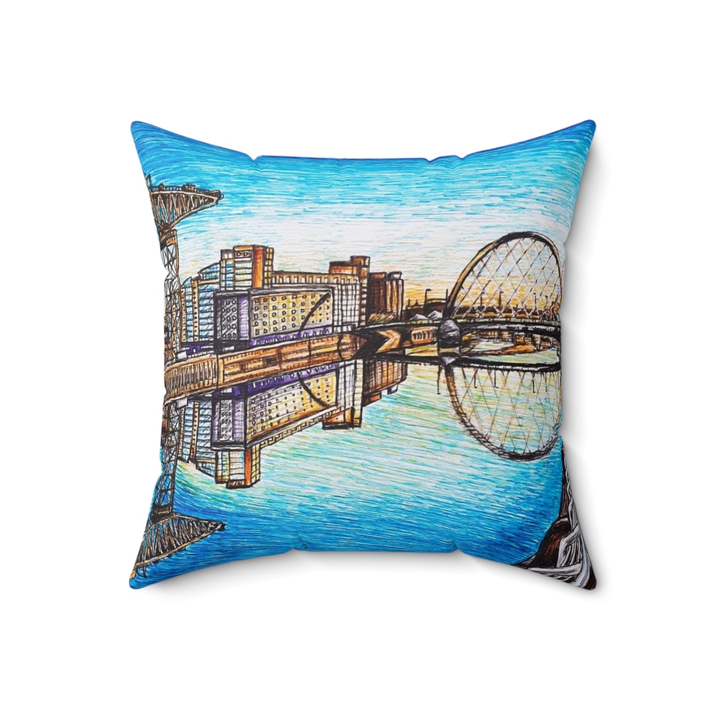 Indoor decorative cushion- Glasgow River Clyde