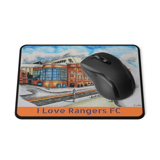 Non-Slip Mouse Pad- "I Love Rangers FC" Design