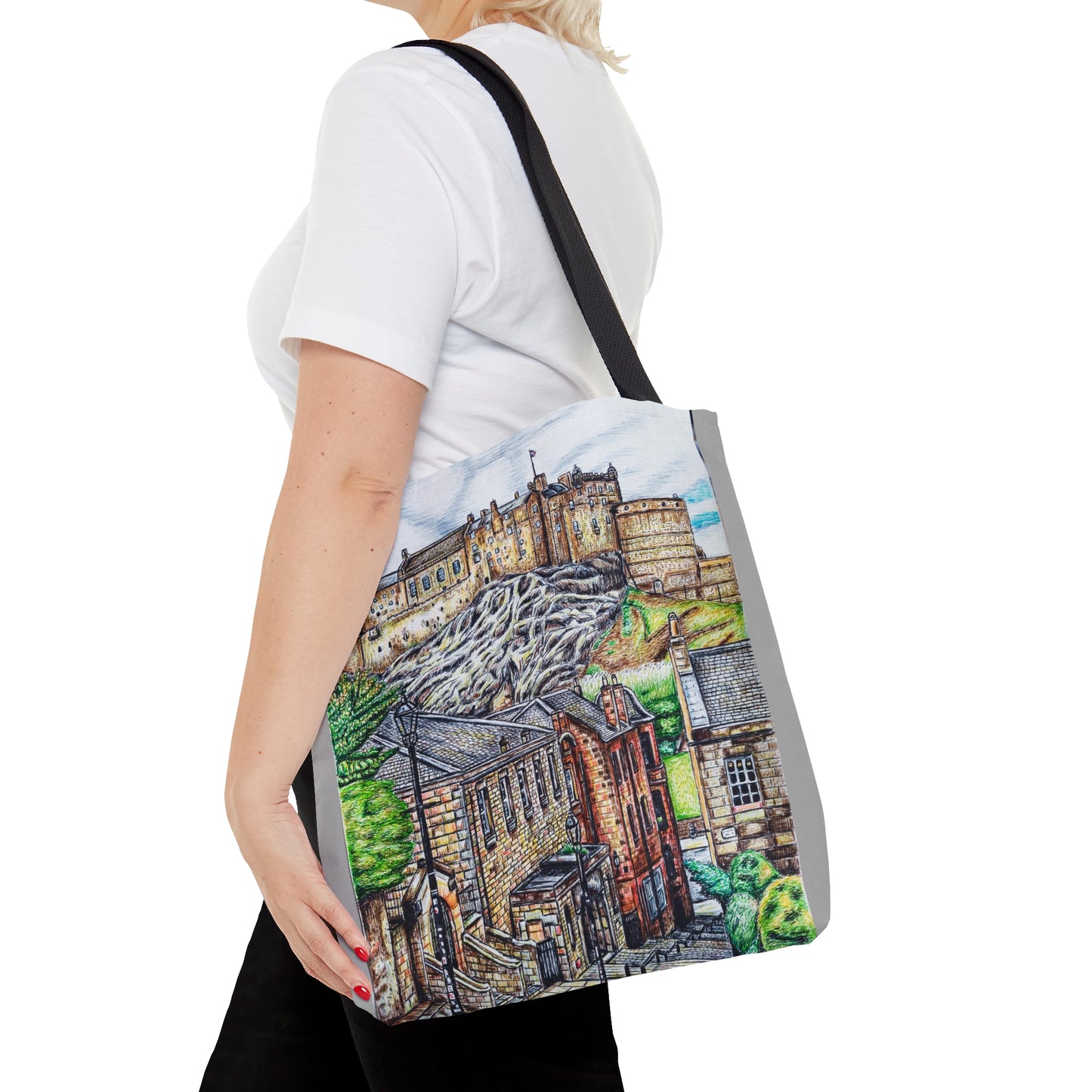 Tote Bag (AOP)- Edinburgh Vennel View Design