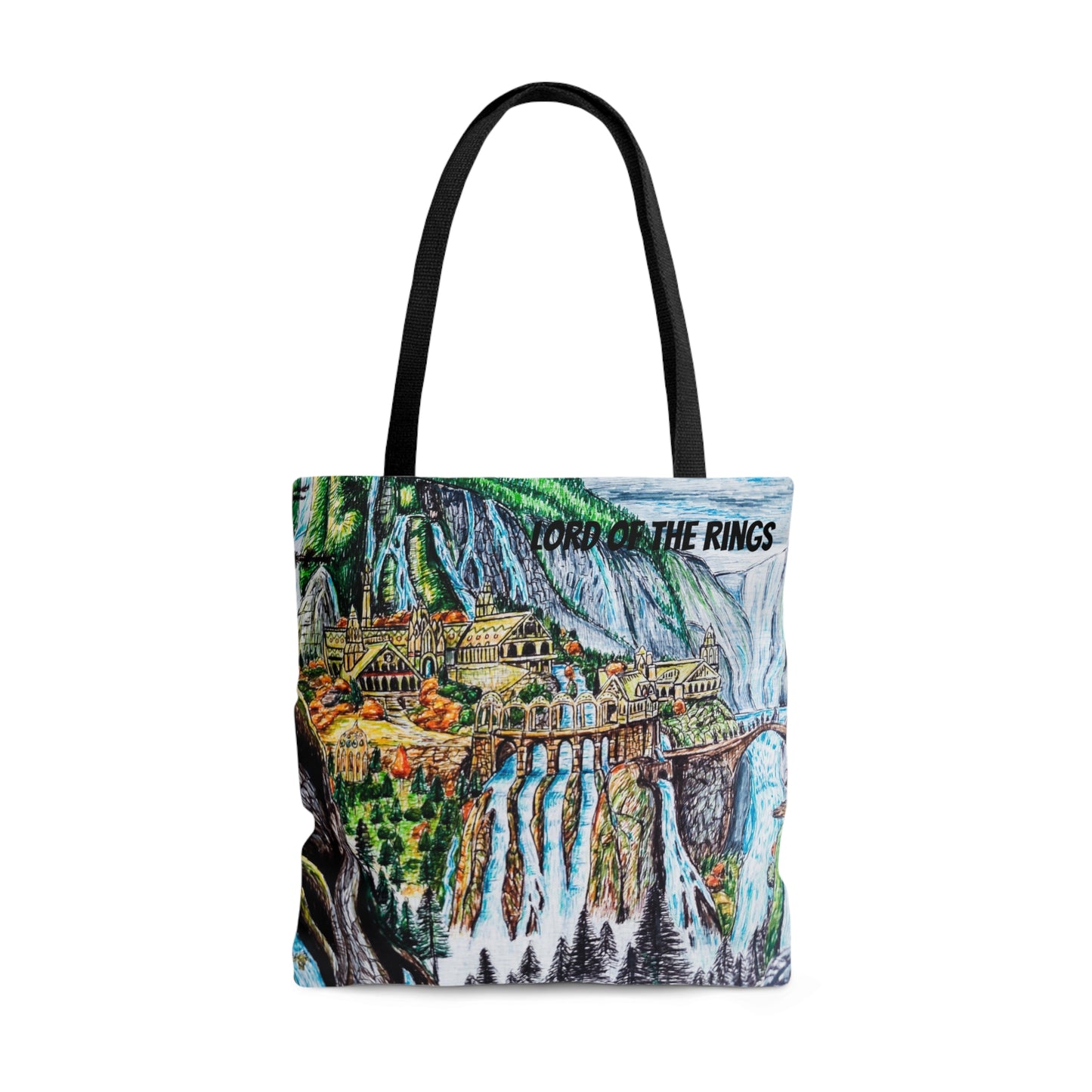 Tote Bag (AOP)- Lord of The Rings, Rivendell Design