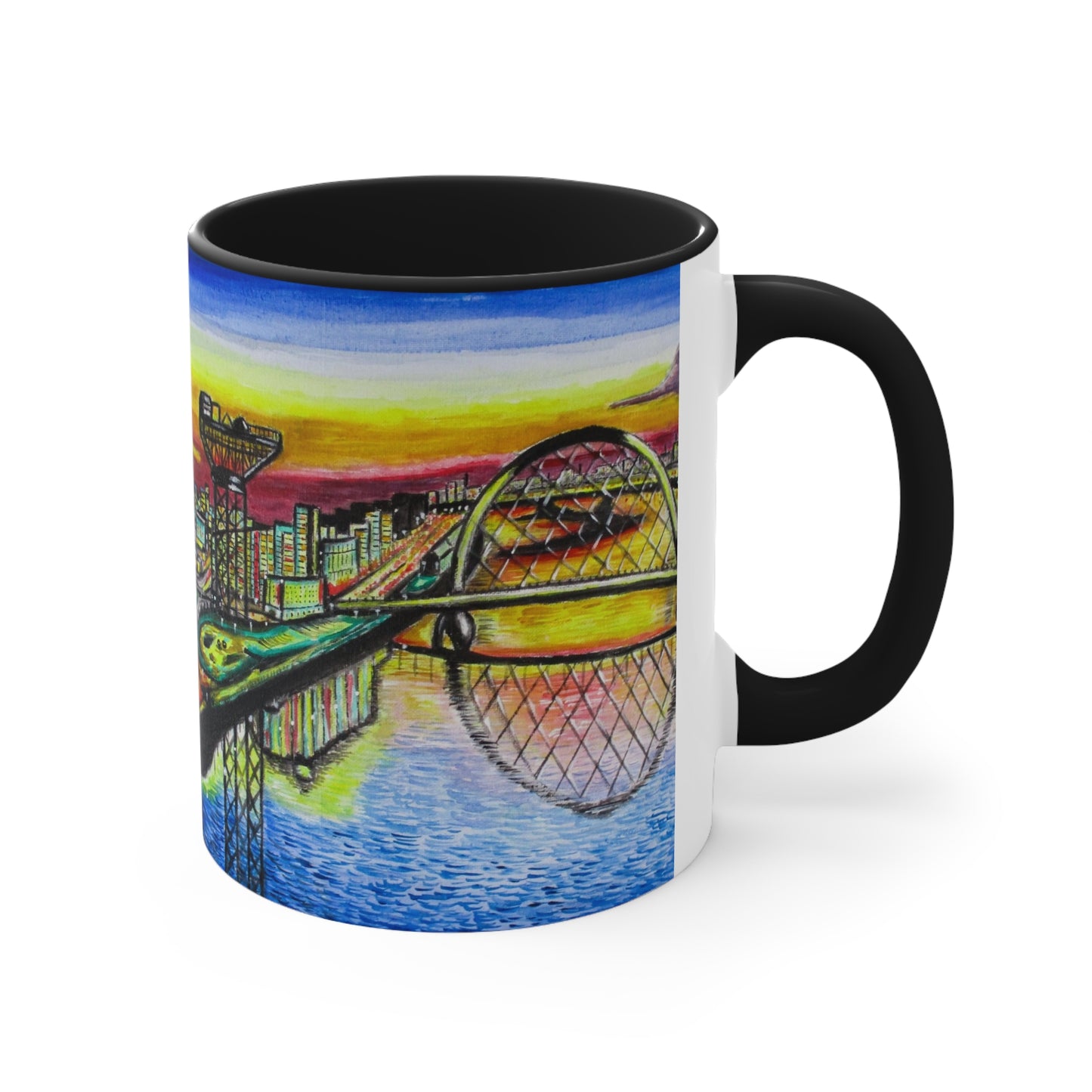 Coffee Mug, 11oz- Glasgow River Clyde Sunset Design
