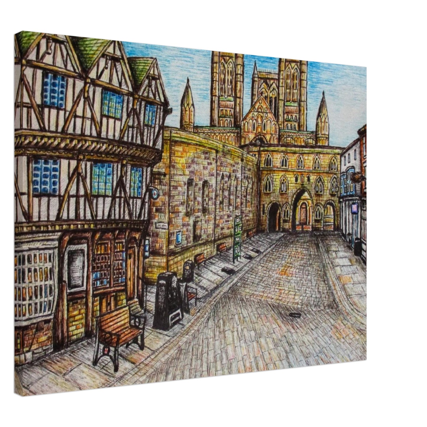 Lincoln Castle Square Canvas Art Print