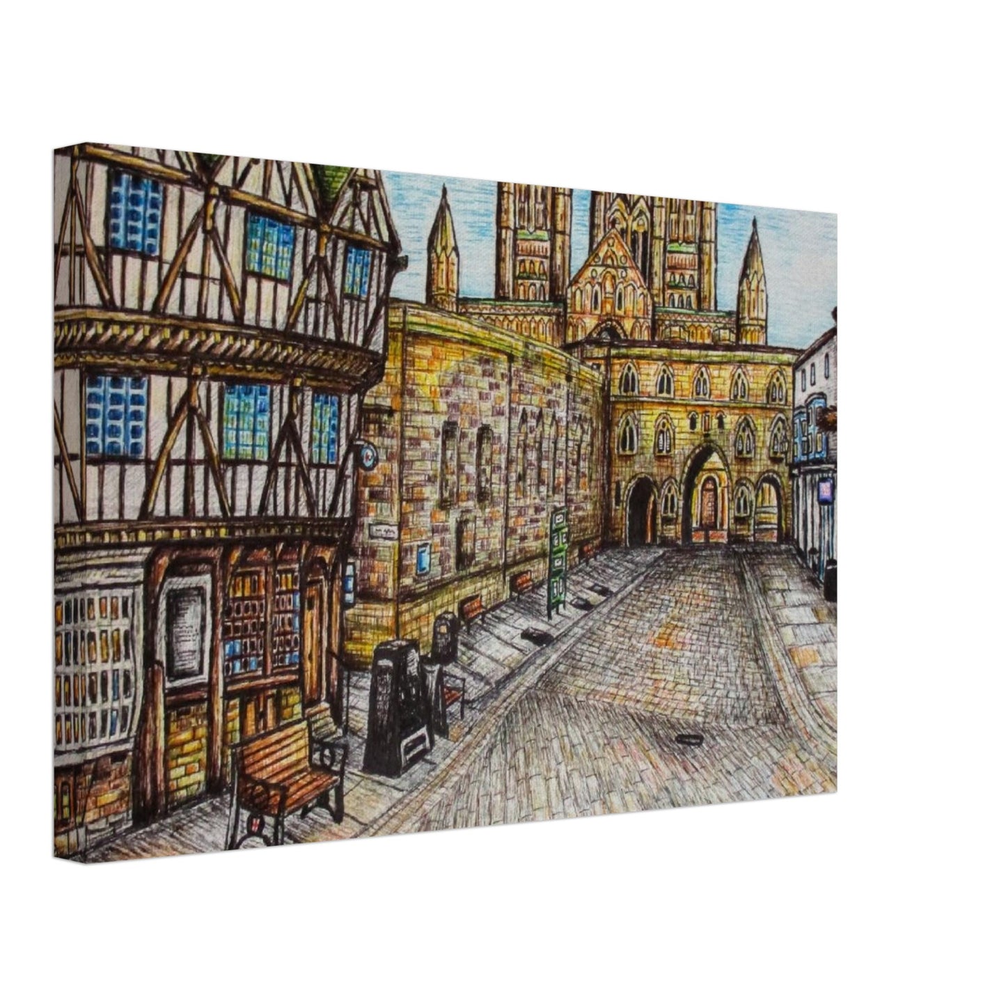 Lincoln Castle Square Canvas Art Print